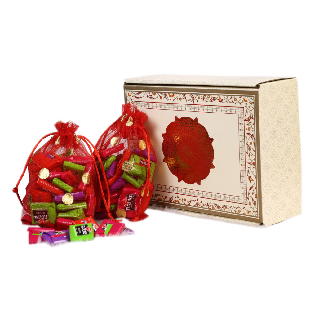 Floline primium squre with gifting box chocolate bar